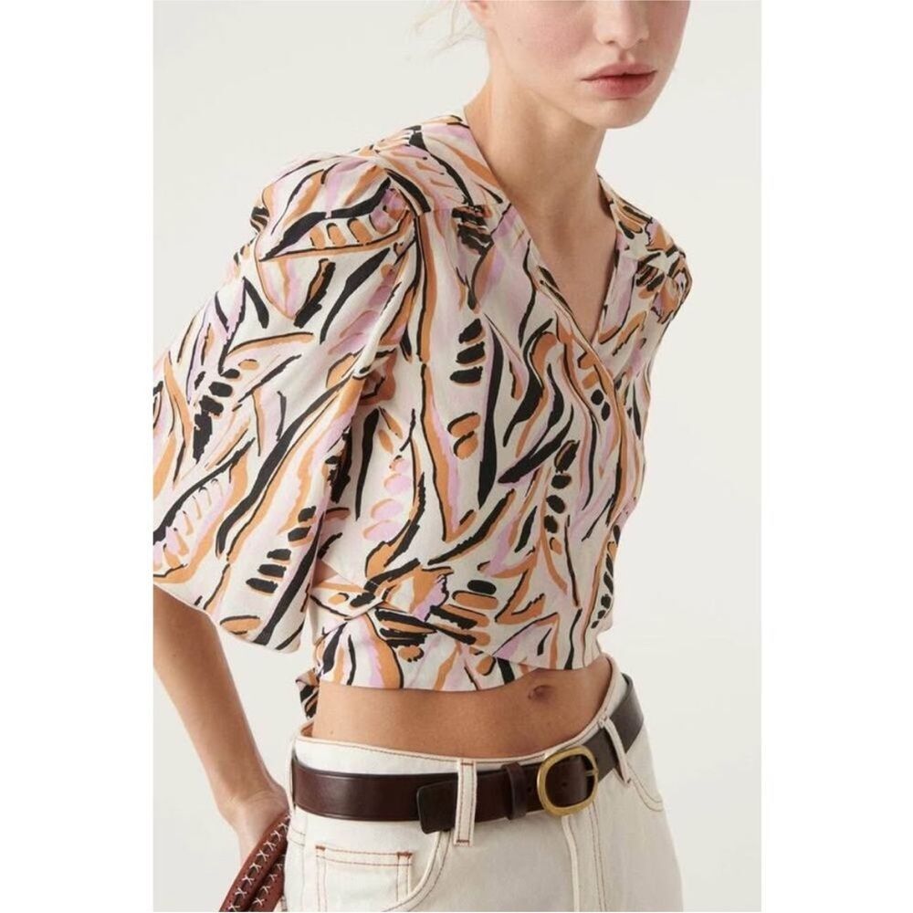 BA&SH Tonka Pink Wrap Top Womens Size US 6